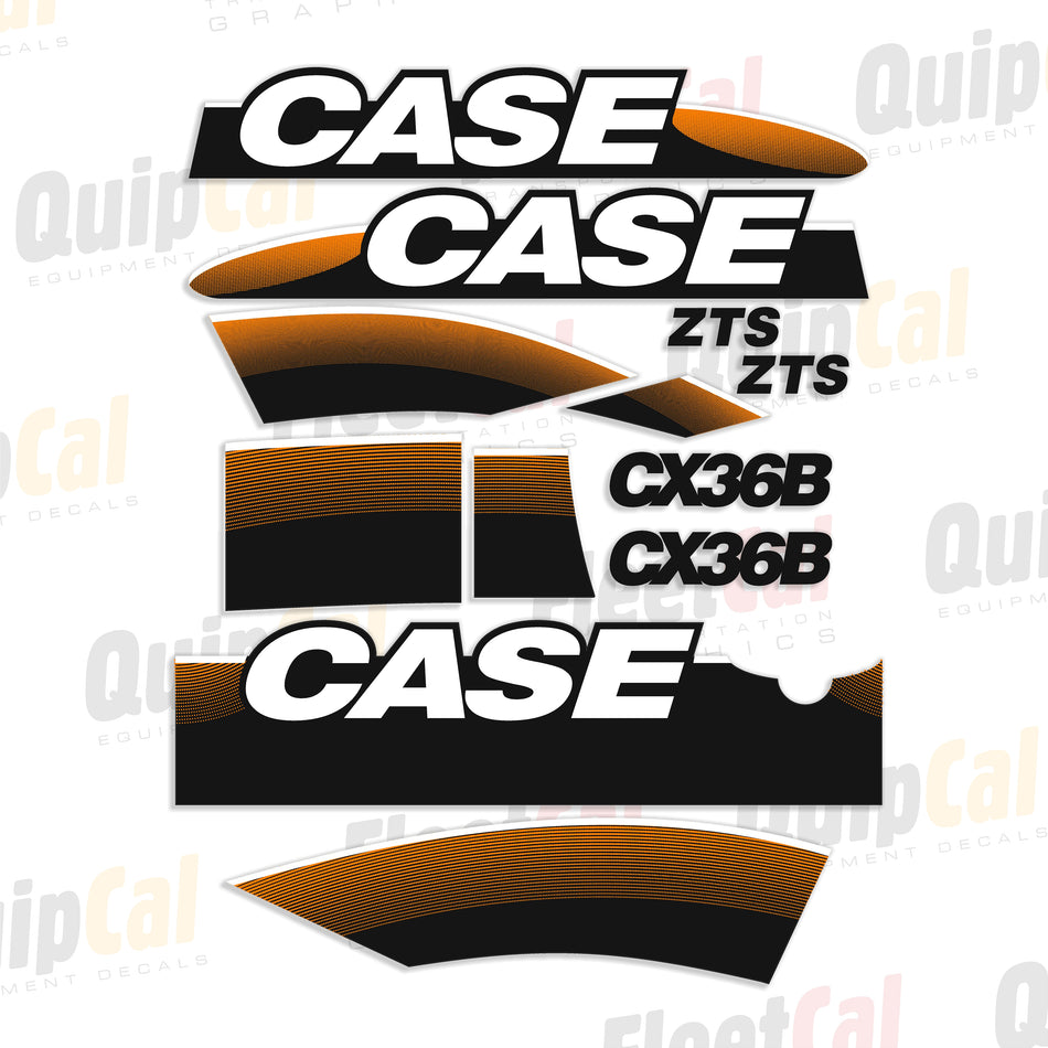 Case CX36B Mini Excavator Decal Set (Closed Cab Model)