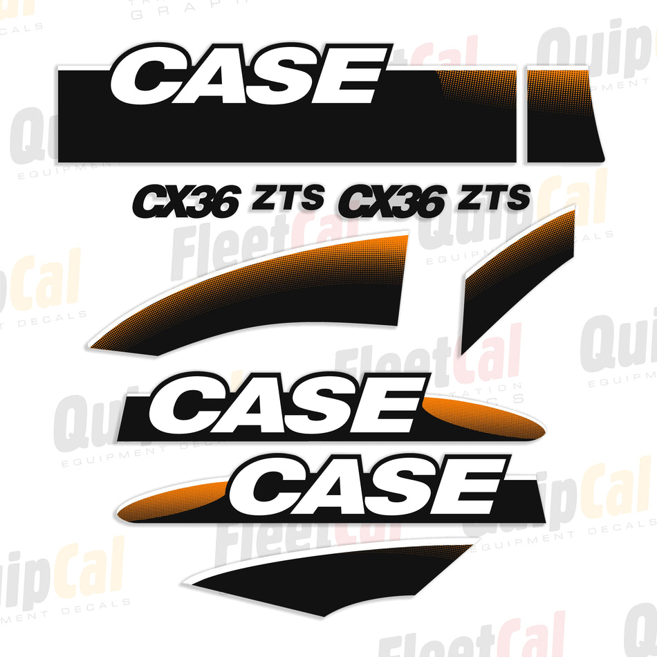 Case CX36 ZTS Mini Excavator Decal Set
