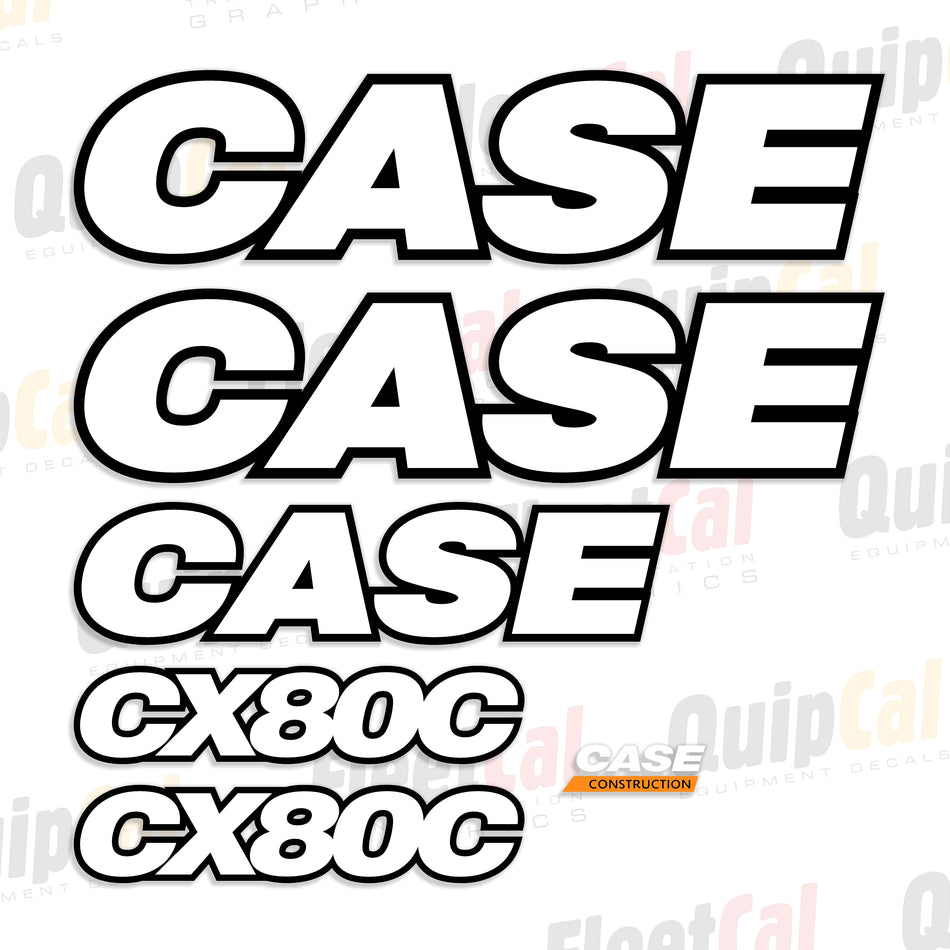 Case CX80C Excavator Late Model Decal Set