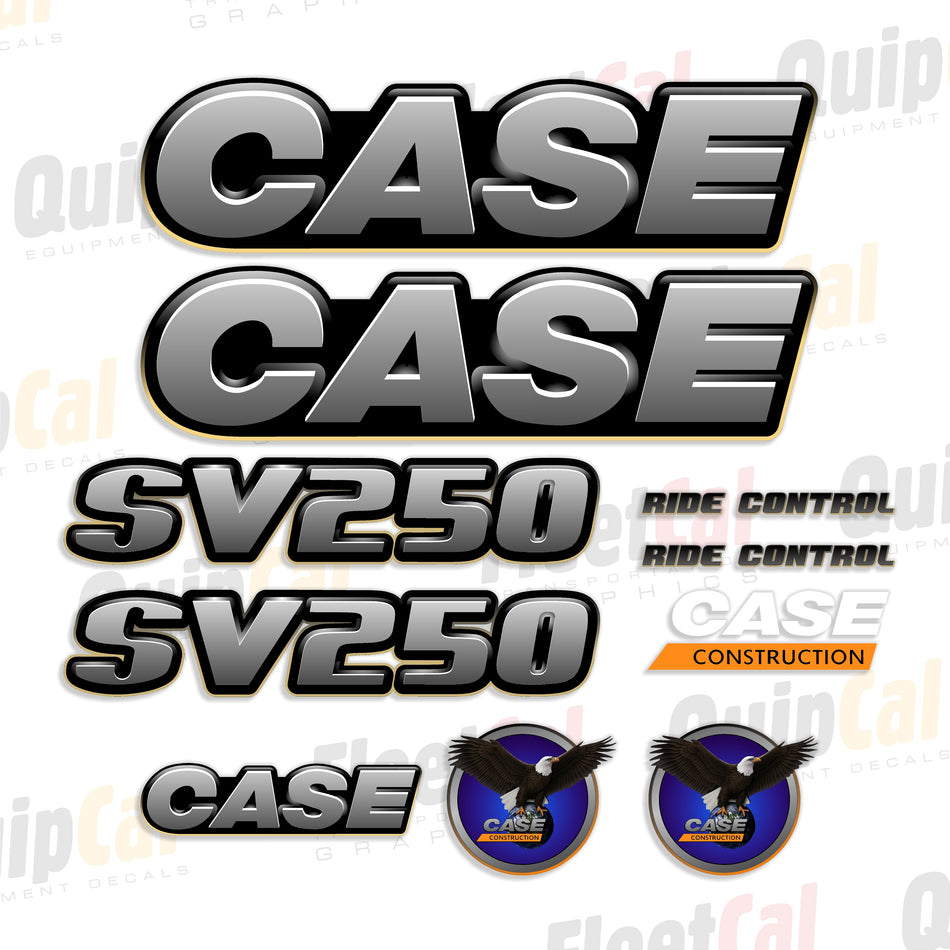 Case SV250 Skid Loader 2012 - 2016 Model Decal Set