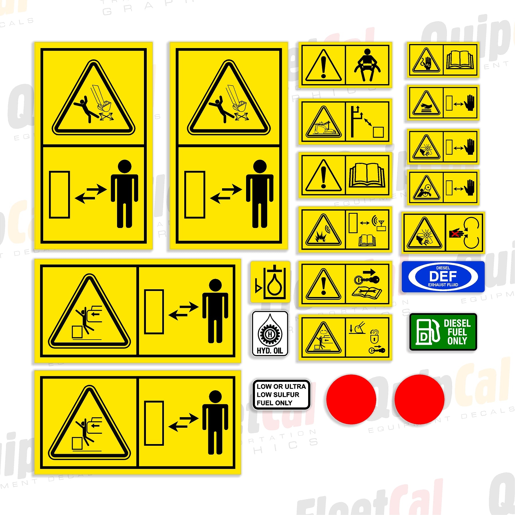 Case CX Excavator Safety Decal Set ISO Version – Truck and Equipment Decals