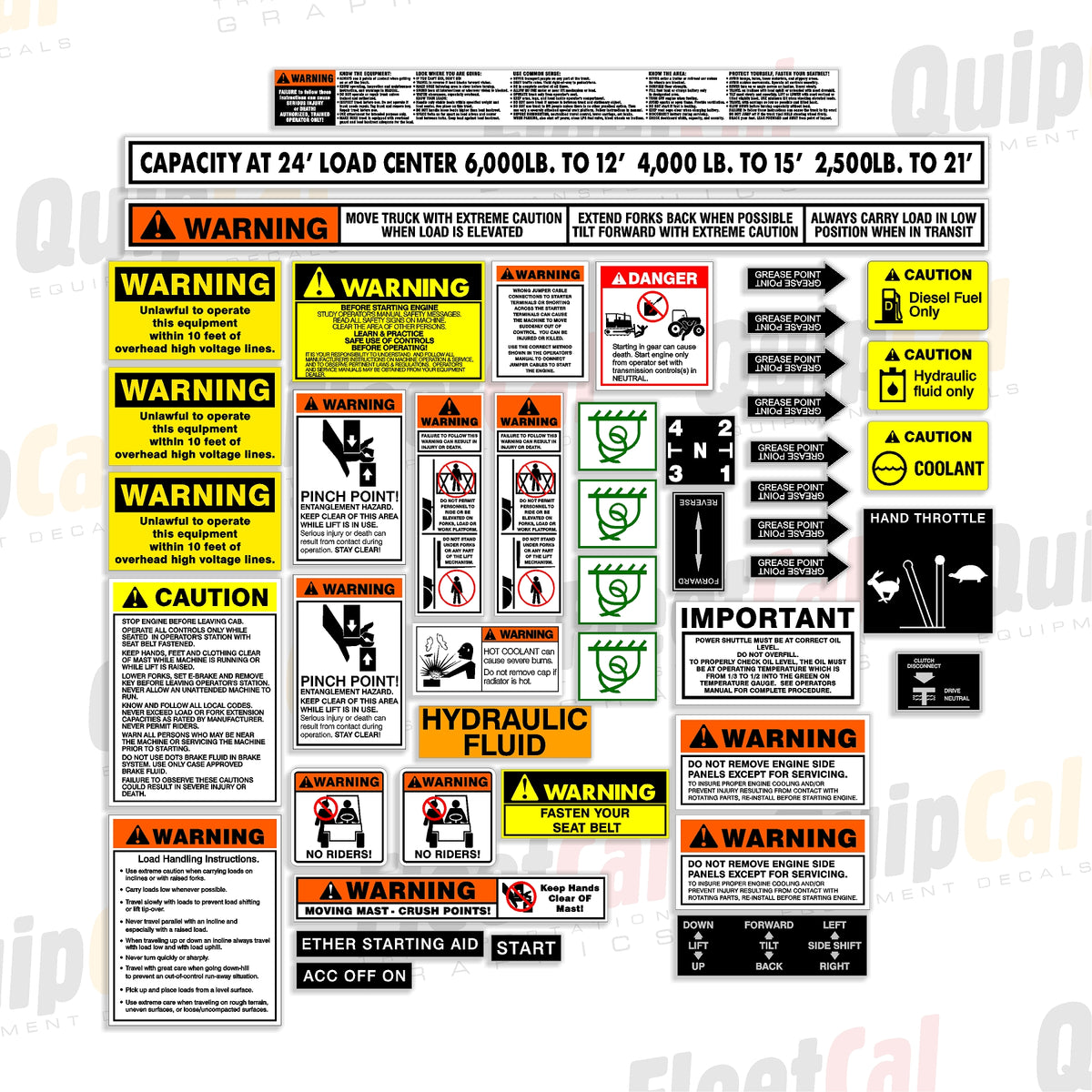 Warning Decals Telehandler Case Rough Terrain Forklift Safety Decal Set (fits Model 586E) – Truck ...