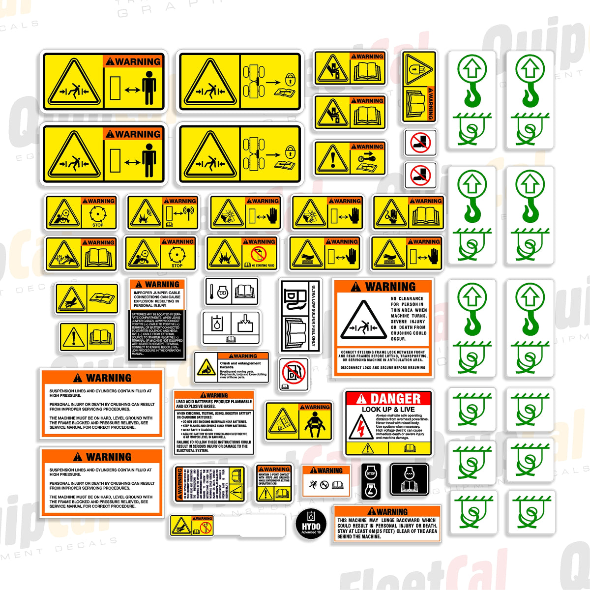 Warning Decals Telehandler Cat Articulated Haul Truck Safety Decal Set – Truck and Equipment Decals