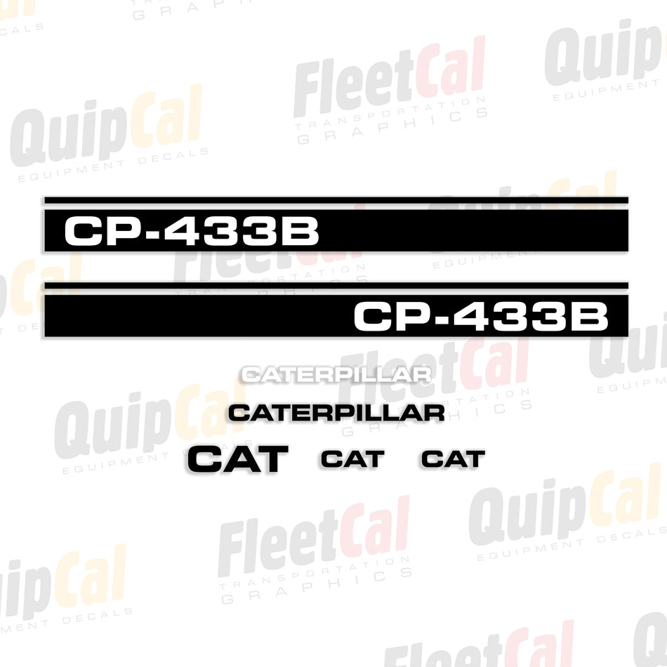 Cat CP-433B Compactor Late 1980s Model Decal Set