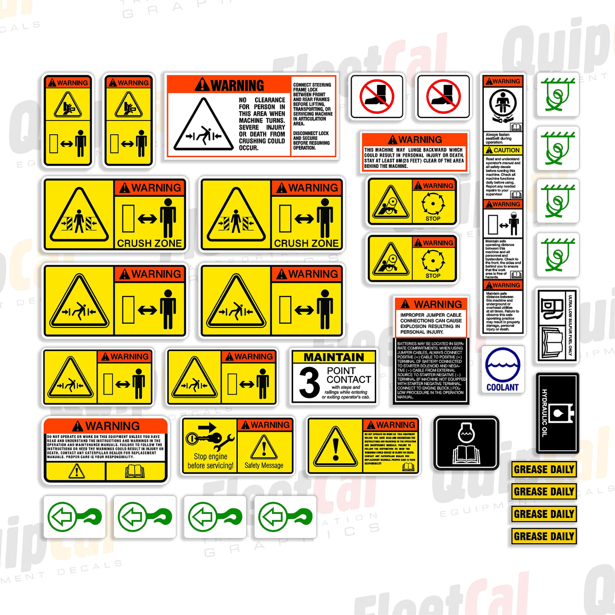 Cat Roller Compactor Safety Decal Set – Truck and Equipment Decals
