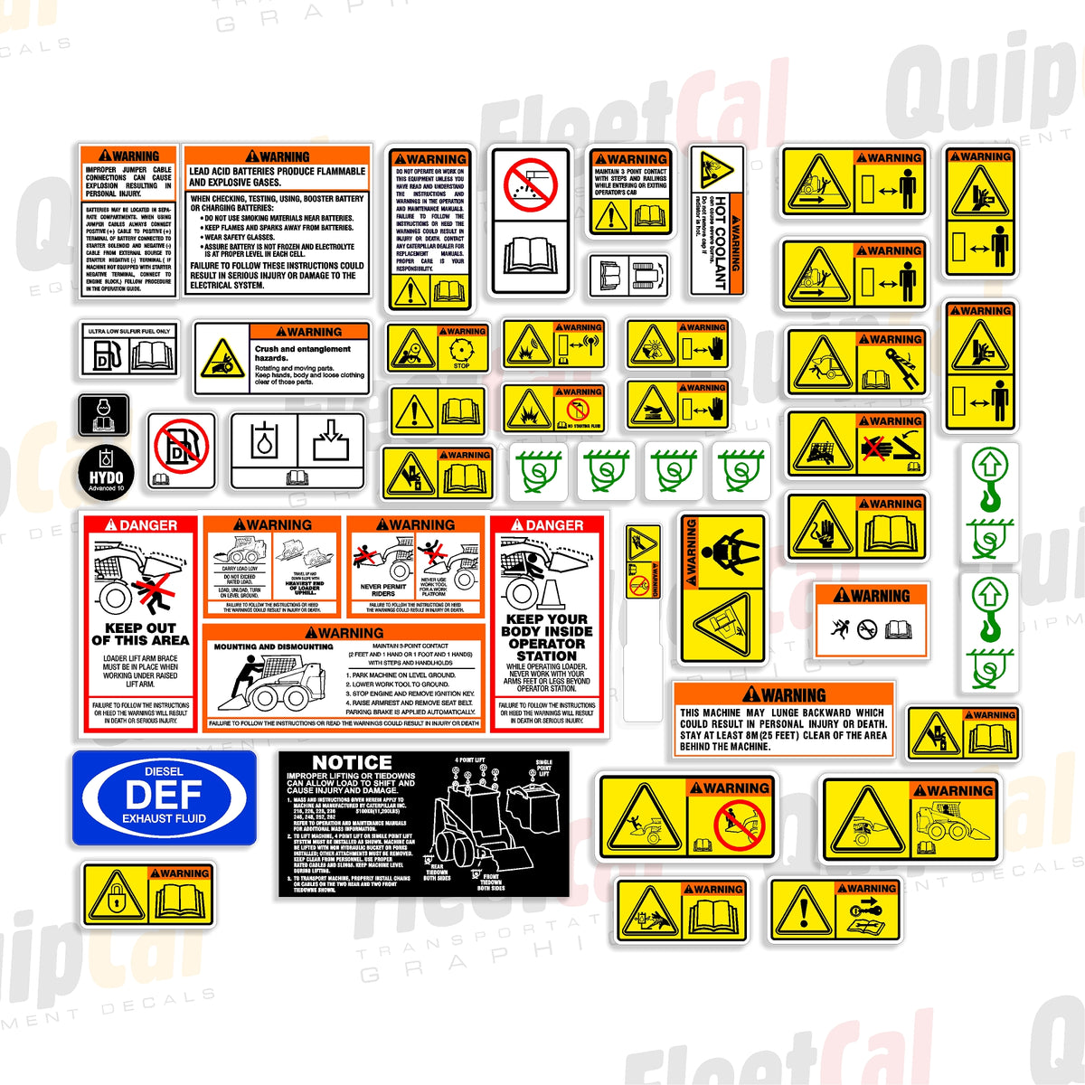 Cat Skid Loader Compact Track Loader Safety Decal Set – Truck and ...
