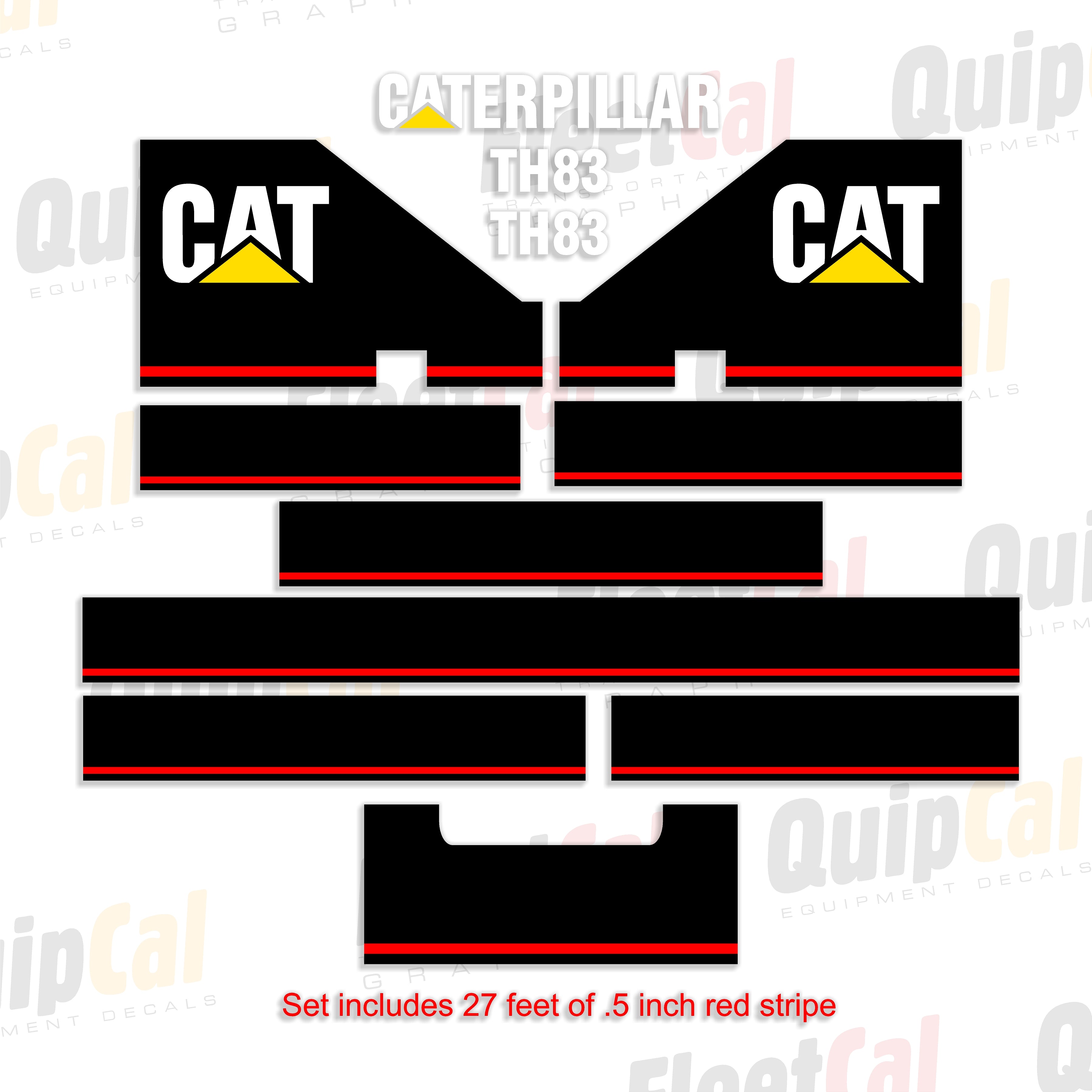 Early Telehandler Cat TH83 Telehandler Early Model Decal Set – Truck and Equipment Decals
