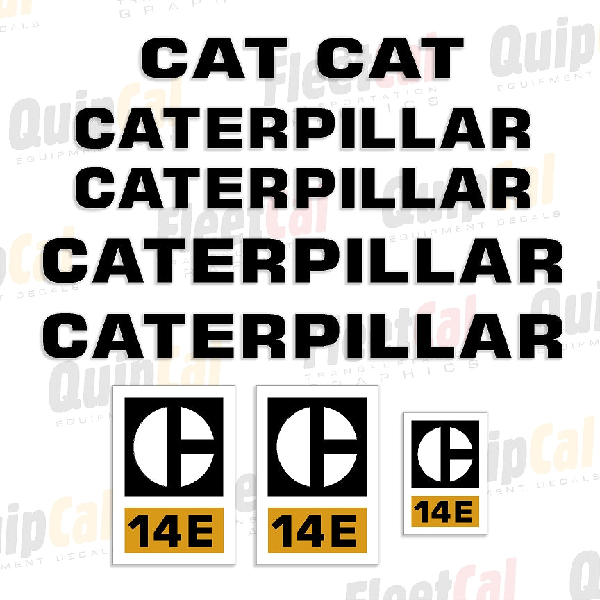 Cat 14E Motor Grader Marking Decal Set – Truck and Equipment Decals