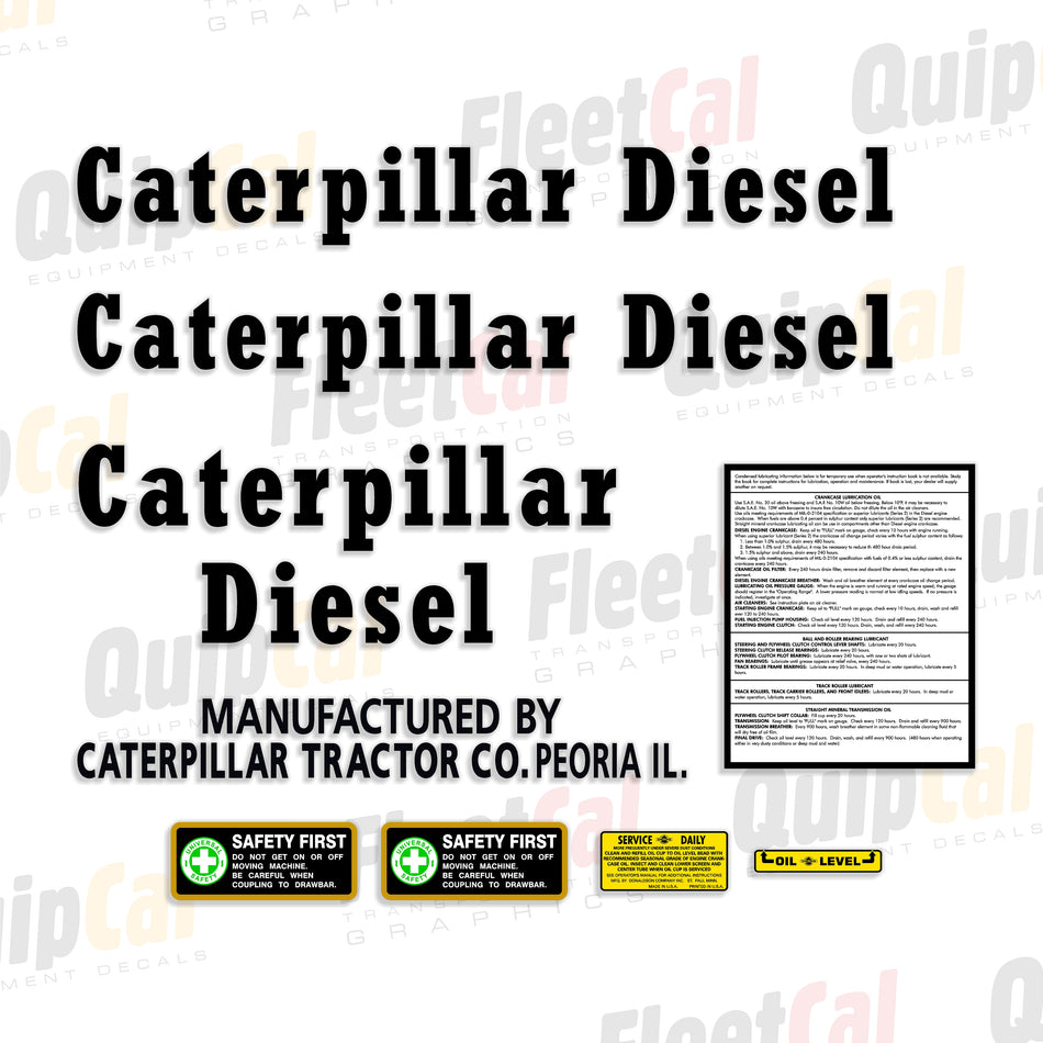 Caterpillar RD4 Crawler Dozer 1930s Model Decal Set