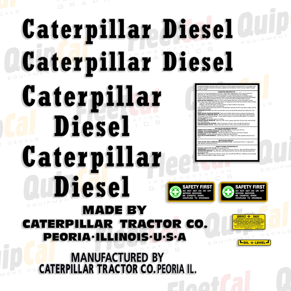 Caterpillar RD6 Crawler Dozer 1930s Model Decal Set