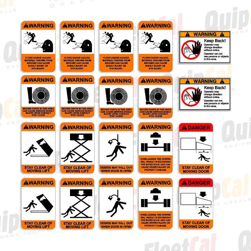 Challenger Sweeper Safety Decal Set – Truck and Equipment Decals