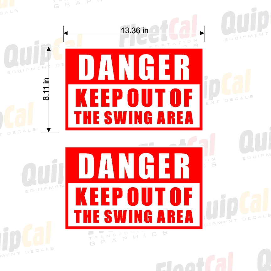 Counterweight Signage Counterweight Swing Warning - Universal 002 Safety Decal Set (1 PAIR ...