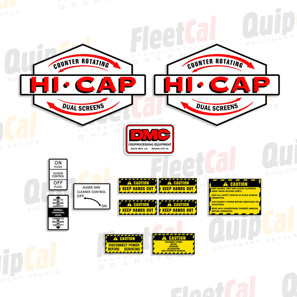 DMC HI-CAP Rotary Seed Cleaner Decal Set