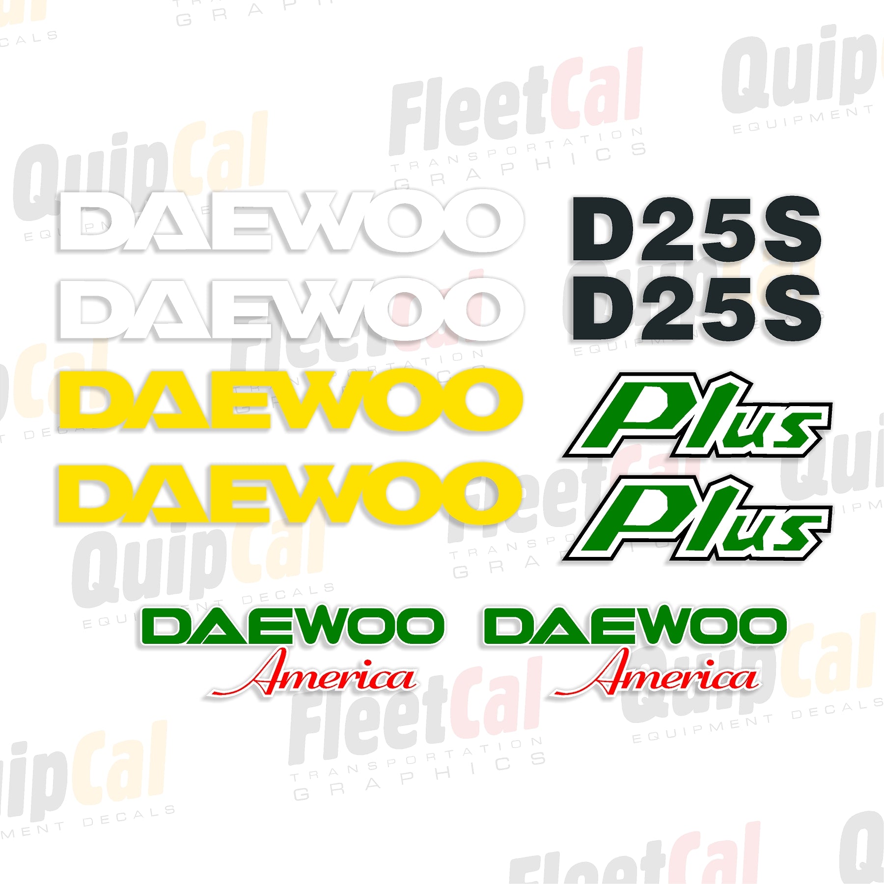 Forkift Lettering Daewoo D25S Plus Forklift Marking Decal Set – Truck and Equipment Decals