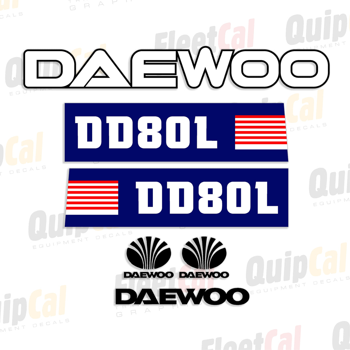 Daewoo Sticker Design Daewoo DD80L Dozer Marking Decal Set – Truck and Equipment Decals