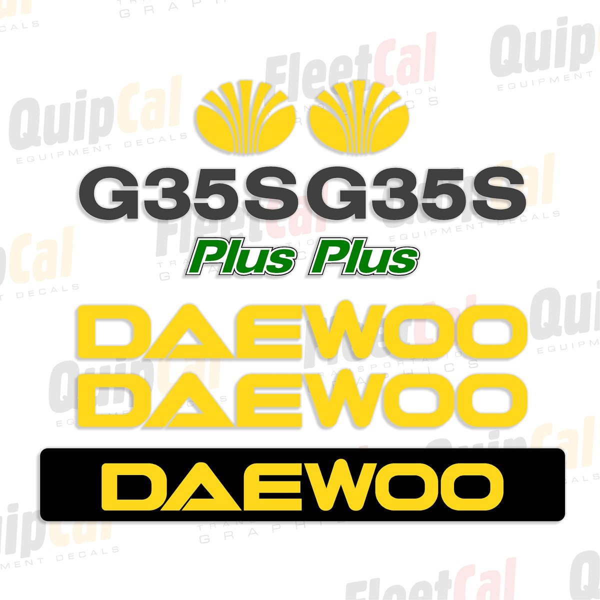 Forkift Lettering Daewoo G35S-2 Plus Forklift Marking Decal Set – Truck and Equipment Decals