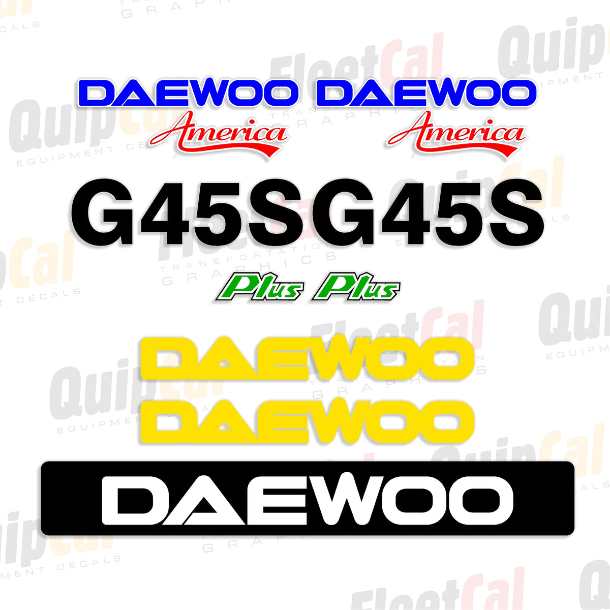 Forkift Lettering Daewoo G45S Plus Forklift Marking Decal Set – Truck and Equipment Decals