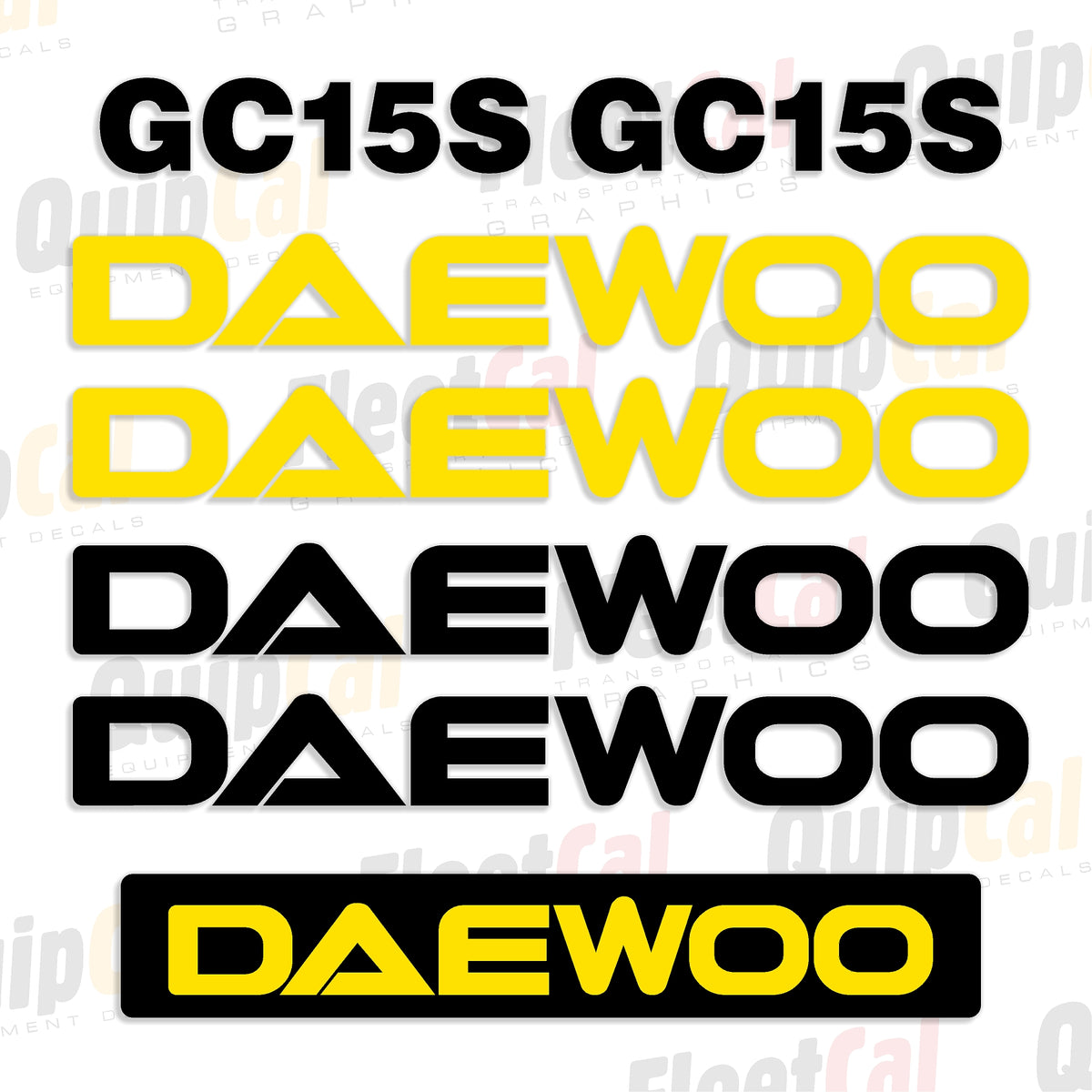 Forkift Lettering Daewoo GC15S Forklift Marking Decal Set – Truck and Equipment Decals