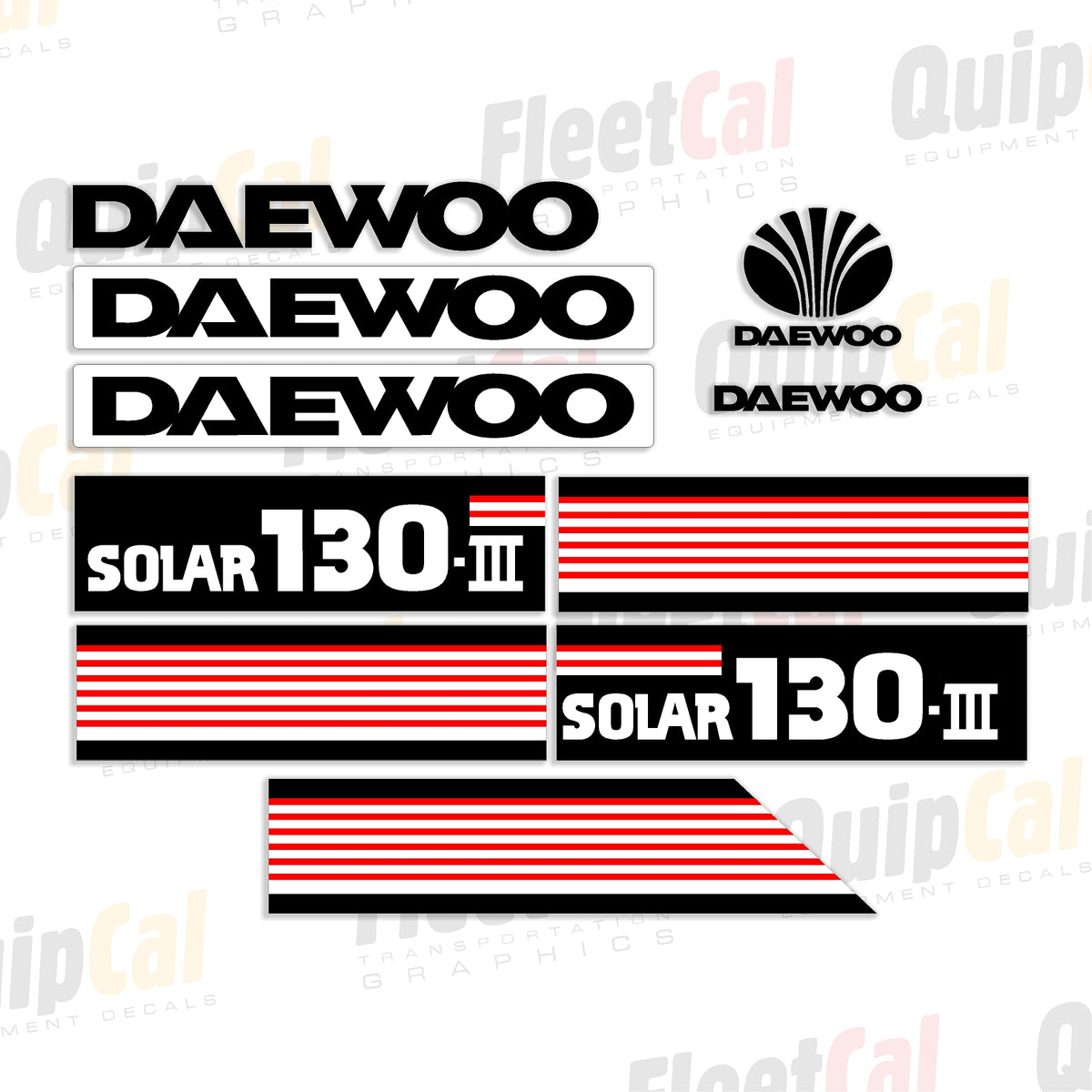 Daewoo Sticker Design Daewoo Solar 130-III Excavator Marking Decal Set – Truck and Equipment ...