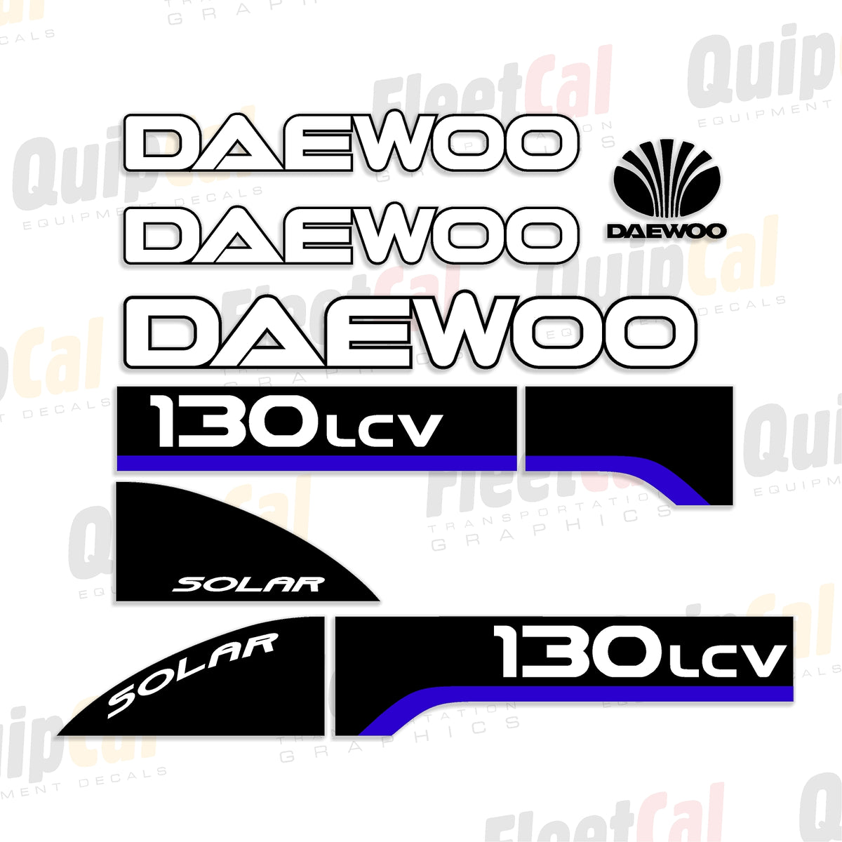 Daewoo Sticker Design Daewoo 130LCV Excavator Marking Decal Set – Truck and Equipment Decals