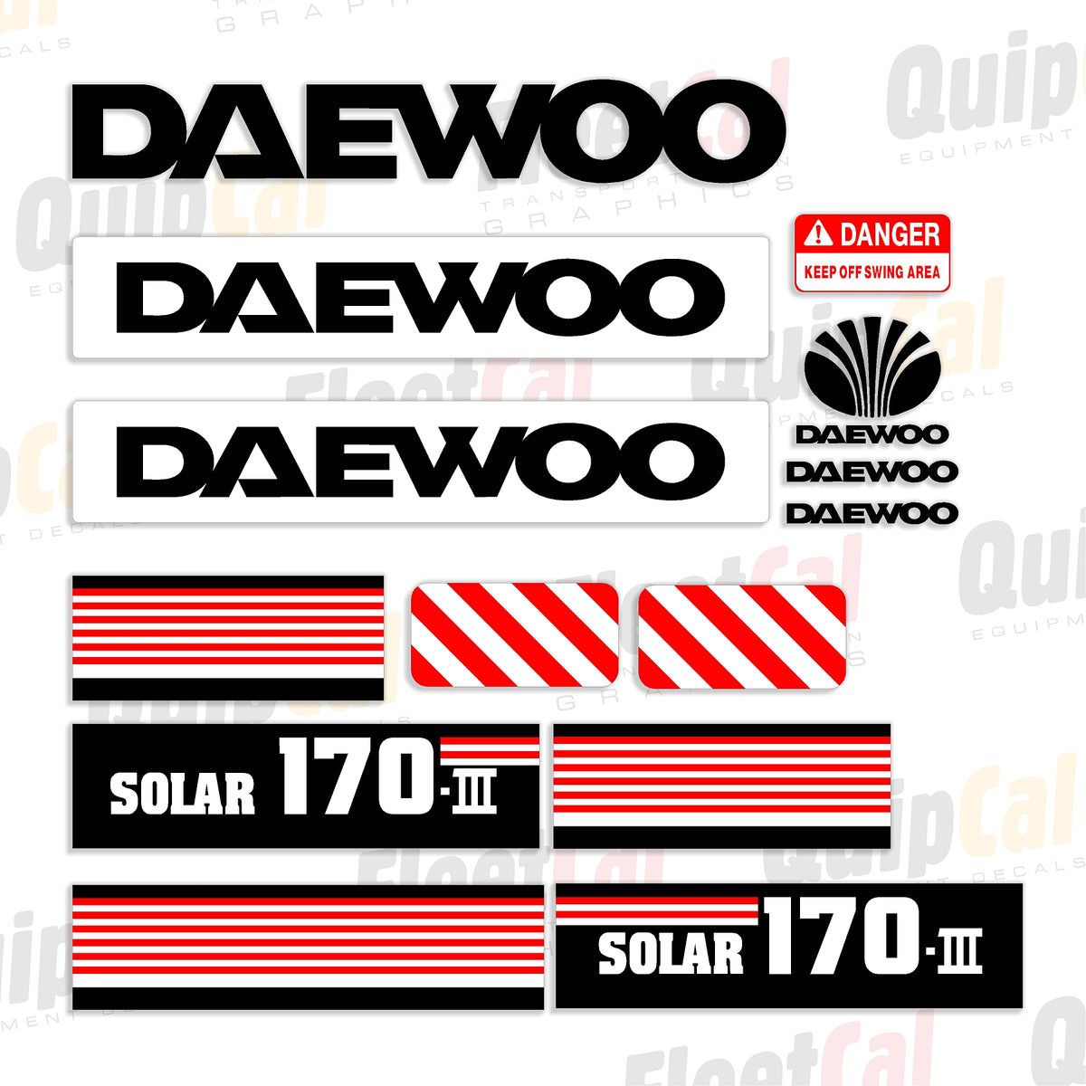 Daewoo Sticker Design Daewoo Solar 170-III Excavator Marking Decal Set – Truck and Equipment ...
