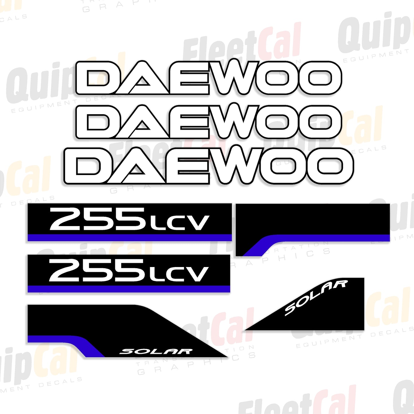 Daewoo Solar 255LCV Excavator Marking Decal Set – Truck and Equipment ...