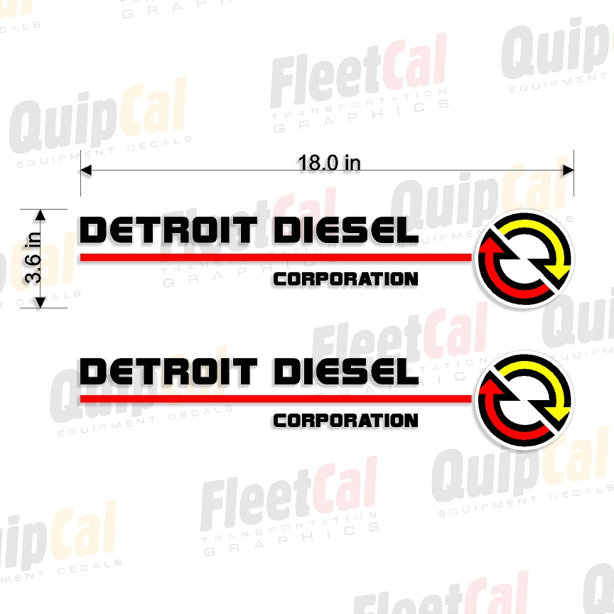 Detroit Diesel Horizontal Logo Decals (1 PAIR - Black) – Truck and ...