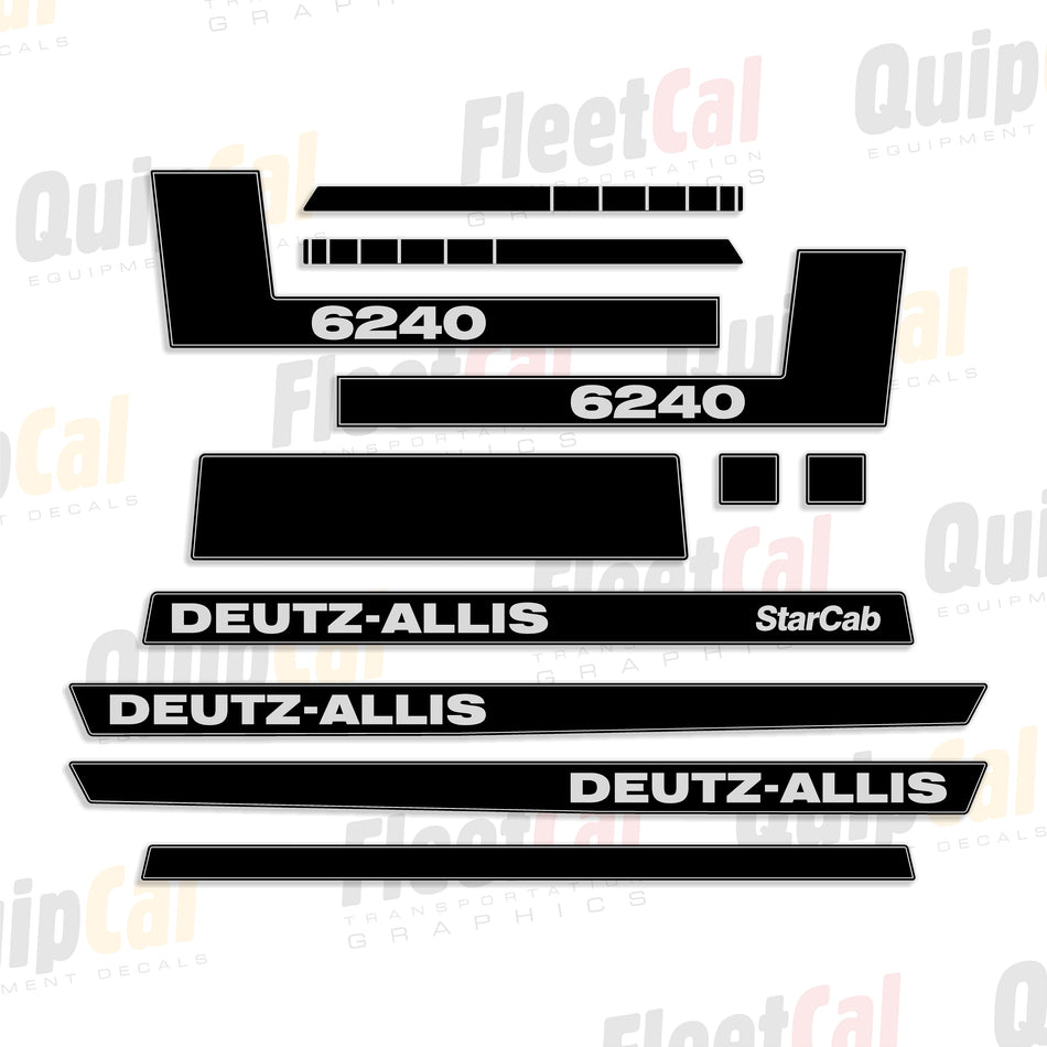 Deutz-Allis 6240 Tractor Closed Cab Model Decal Set