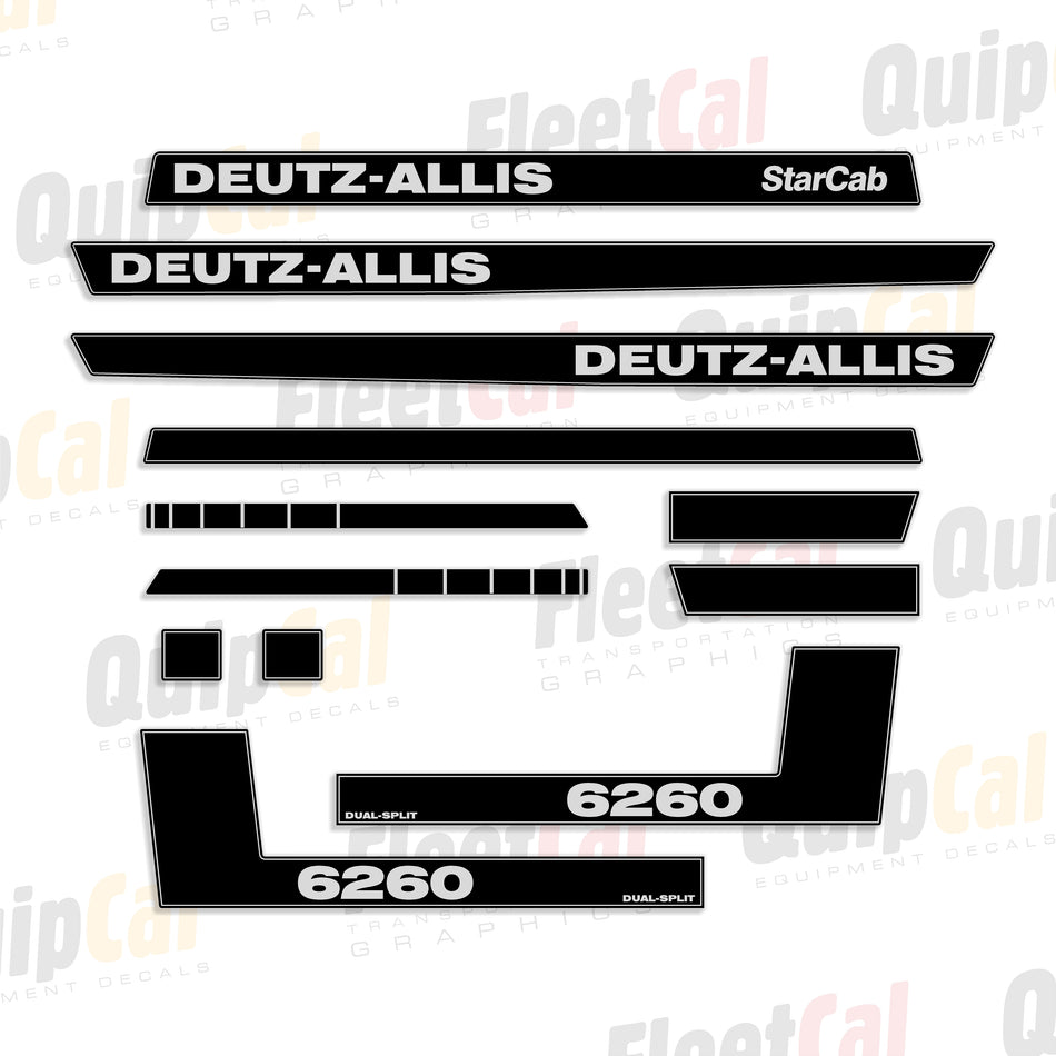 Deutz-Allis 6260 Dual-Split Star Cab Tractor Decal Set