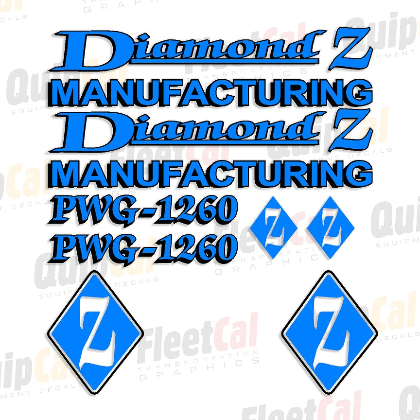 Diamond Z PWG-1260 Grinder Marking Decal Set – Truck and Equipment Decals