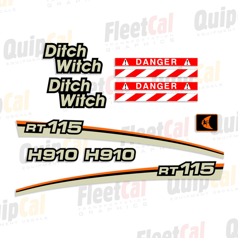 Ditch Witch RT115 Trencher Marking Decal Set
