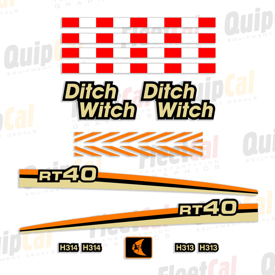 Ditch Witch RT40 Trencher Marking Decal Set