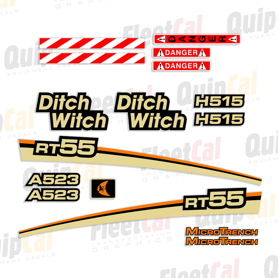 Ditch Witch RT55 Trencher Marking Decal Set