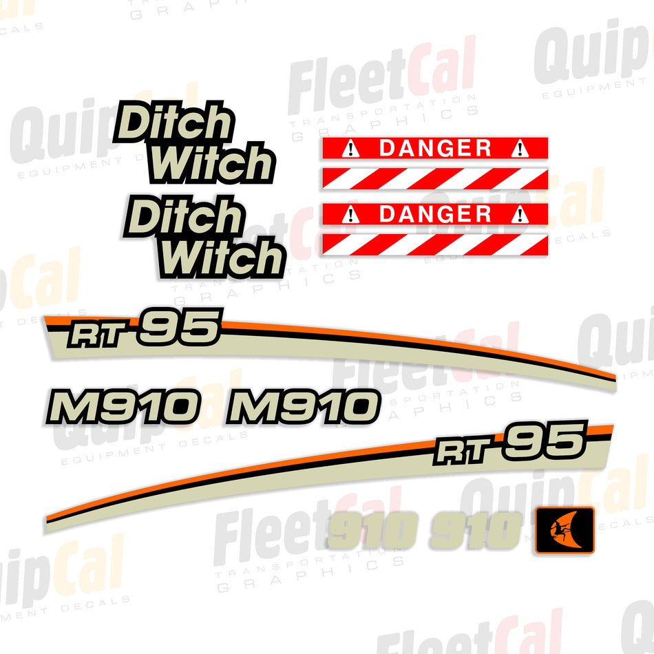 Ditch Witch RT95 Trencher Marking Decal Set