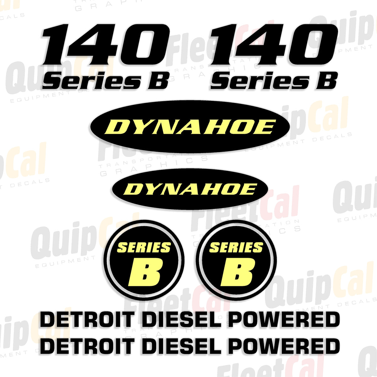 Dynahoe 140 Series B Backhoe Marking Decal Set – Truck and Equipment Decals