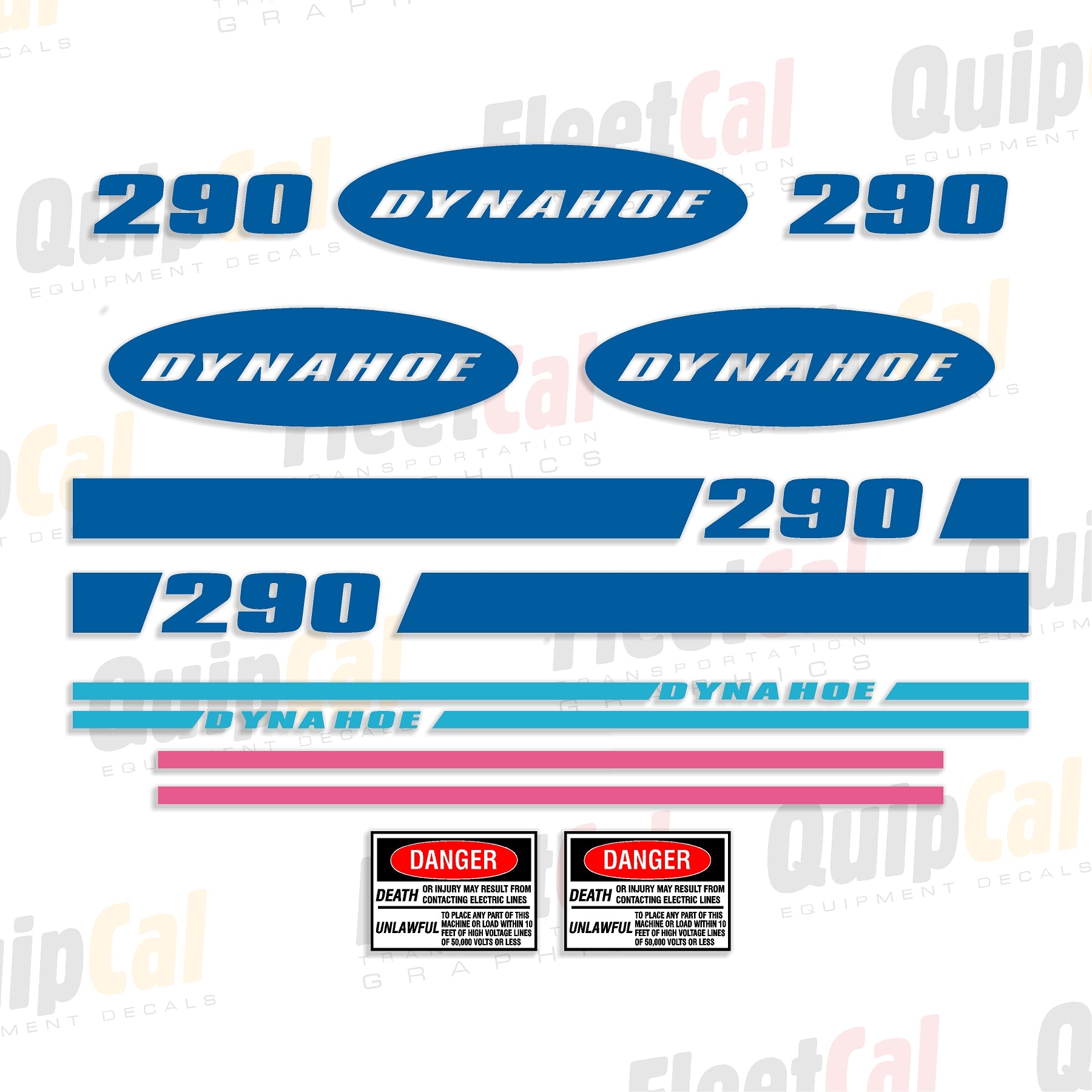 Dynahoe 290 Backhoe Marking Decal Set – Truck and Equipment Decals