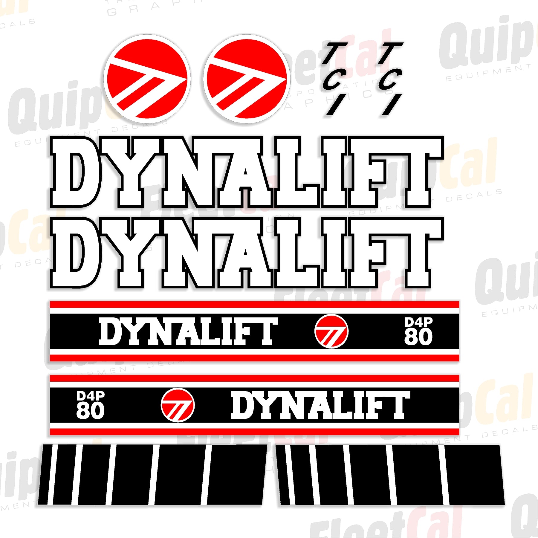 Dynalift D4P80 Telehandler Marking Decal Set – Truck and Equipment Decals