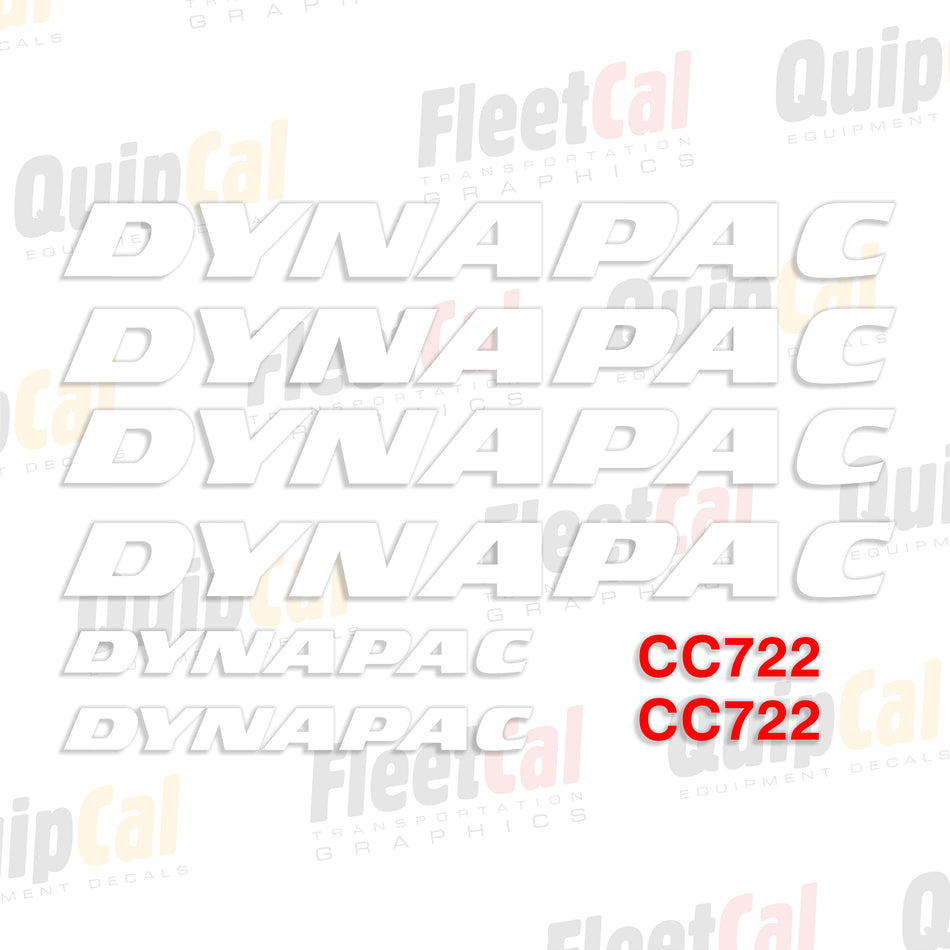 Dynapac CC722 Double Drum Roller Decal Set