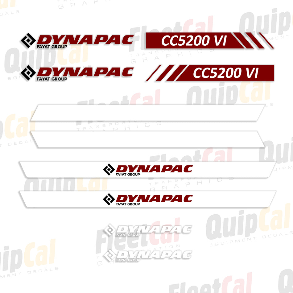 Dynapac Fayat CC5200 VI Double Drum Roller Decal Set