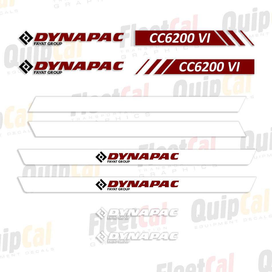 Dynapac Fayat CC6200VI Double Drum Roller Decal Set
