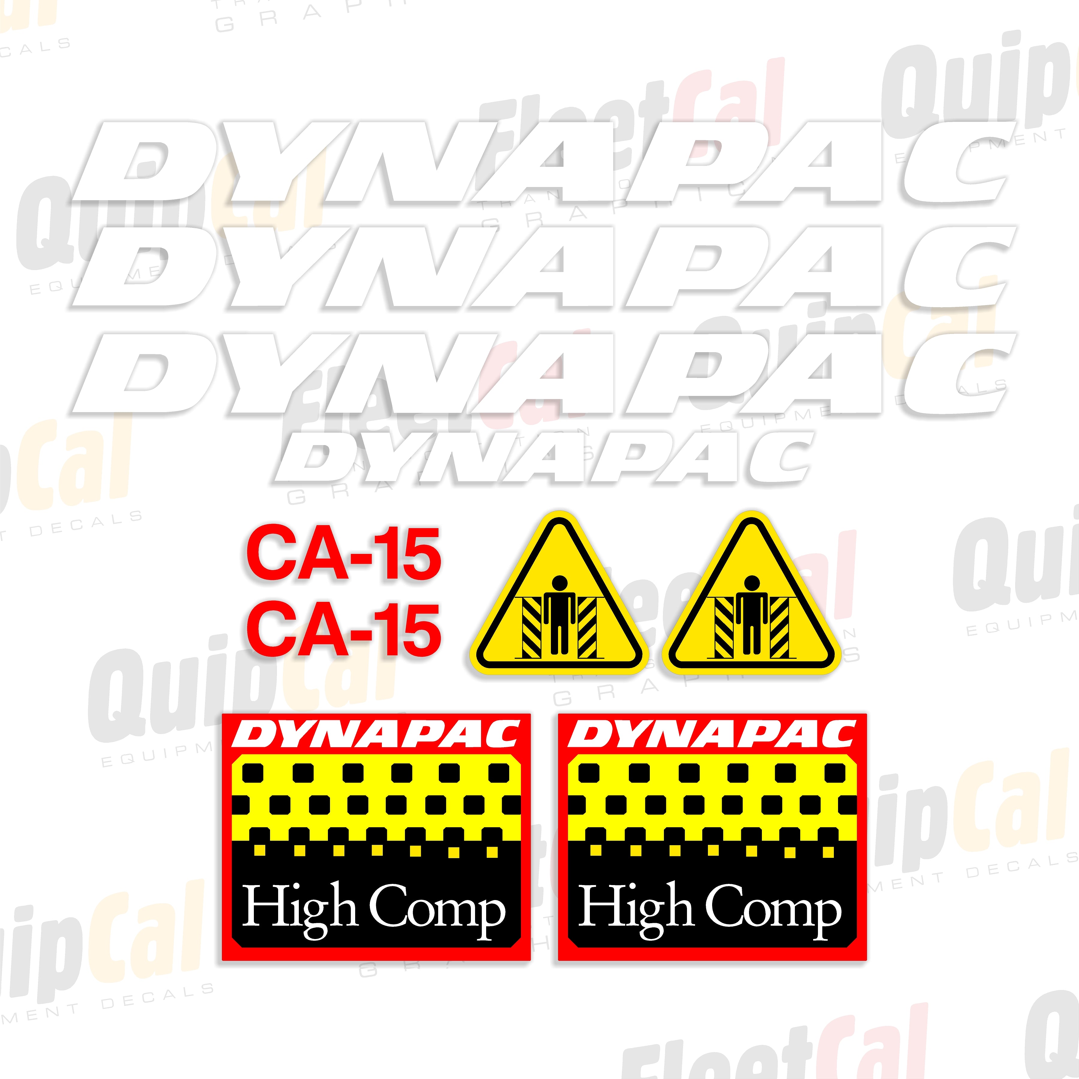 Dynapac CA15D Series II High Comp Compactor Marking Decal Set – Truck ...