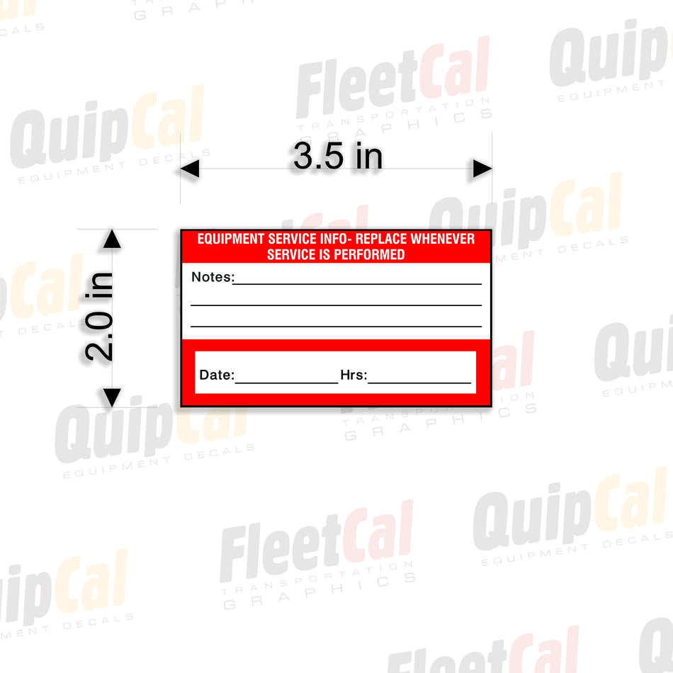 Service Information and Service Due Decal