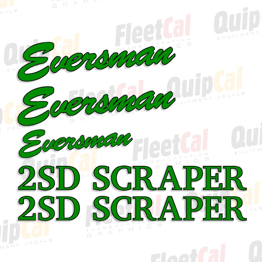 Eversman 2SD Pull Scraper Green Marking Decal Set – Truck and Equipment ...