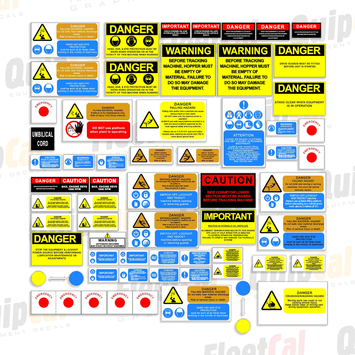 Extec Crusher Safety Decal Set – Truck and Equipment Decals