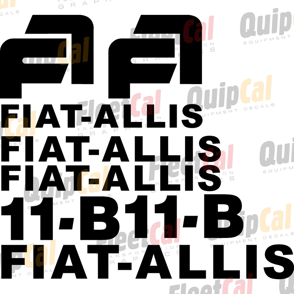 Fiat-Allis 11-B Marking Decal Set