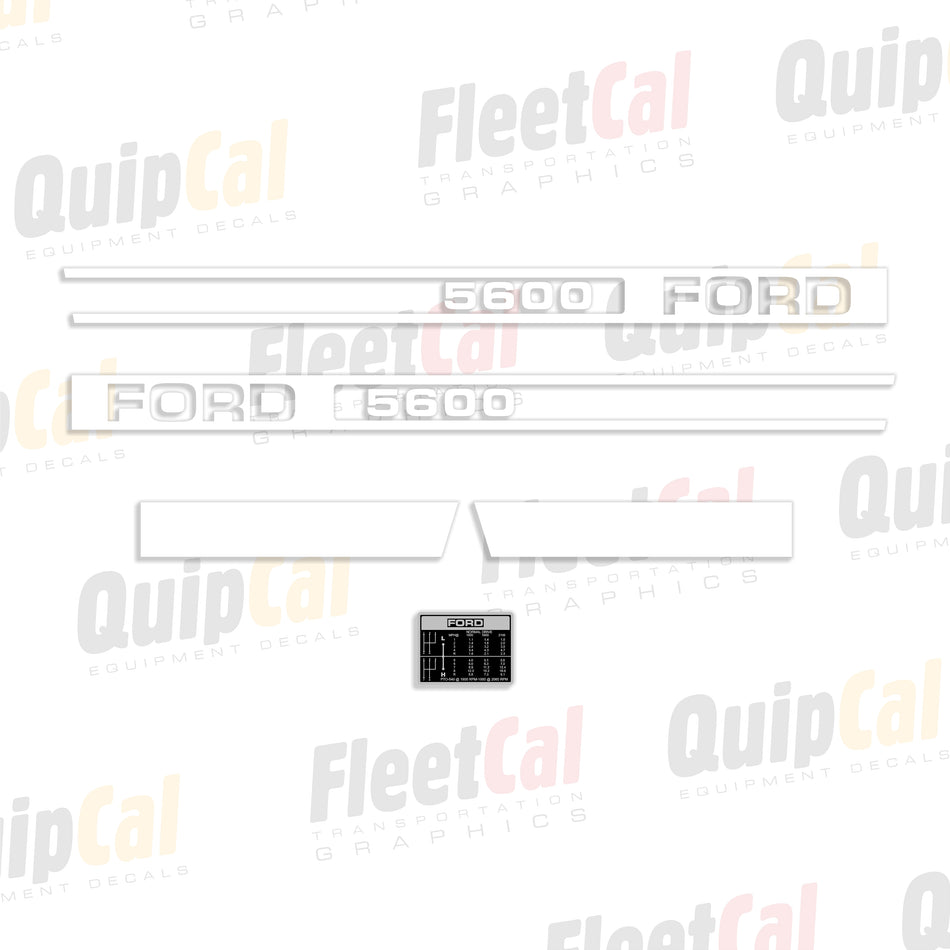 Ford 5600 Tractor Hood Decal Set with Shift Pattern