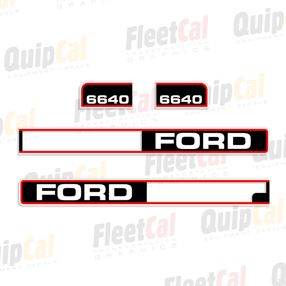 Ford 6640 PowerStar Tractor Hood Decal Set