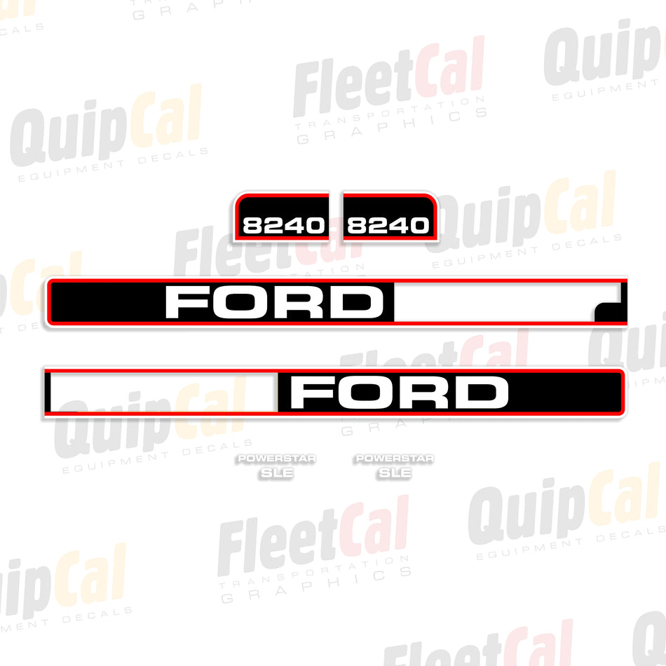 Ford 8240 Powerstar SLE Tractor Hood Decal Set