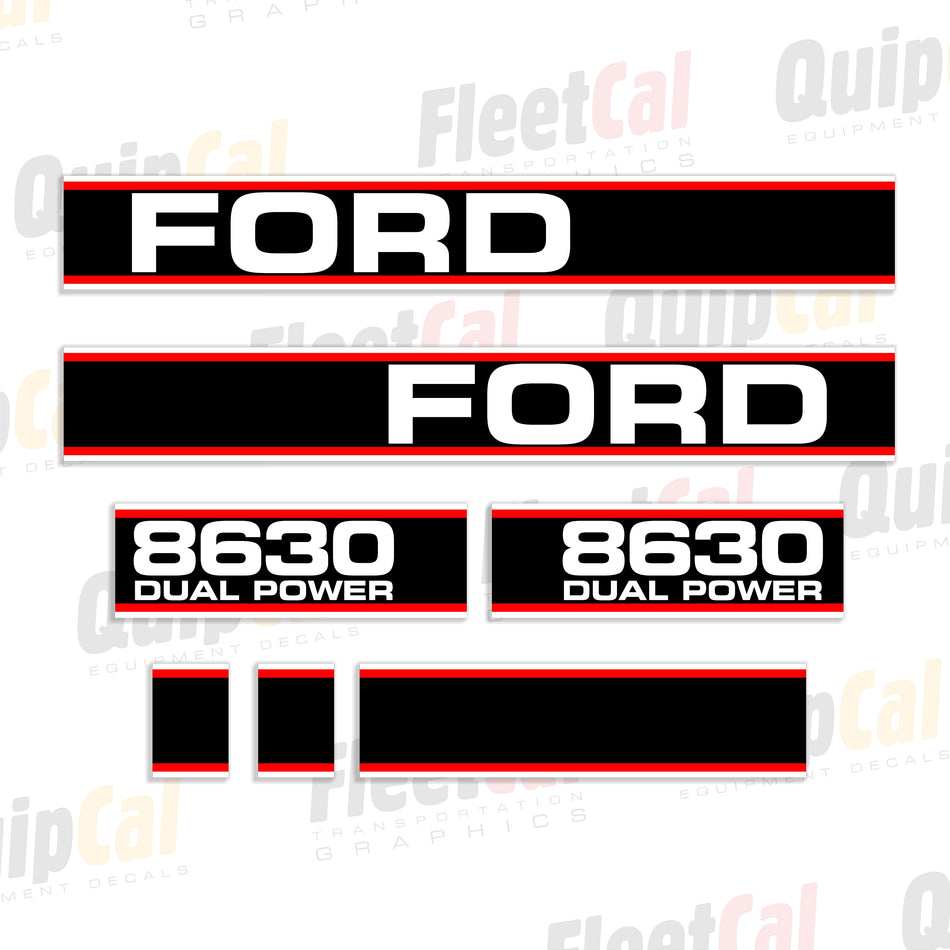 Ford 8630 Dual Power Tractor Hood Decal Set