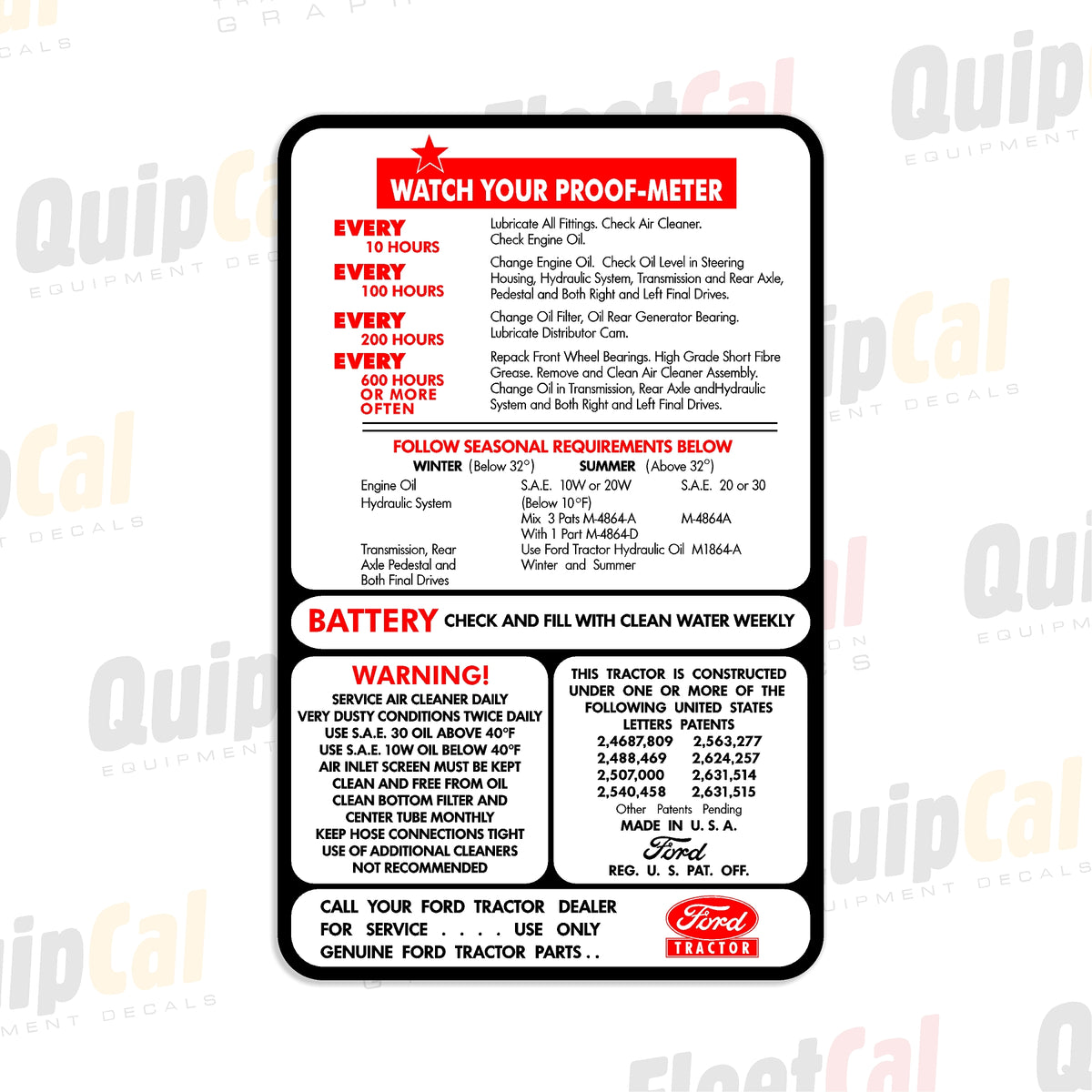 Secondometer Sticker Ford Proof Meter Decal – Truck and Equipment Decals